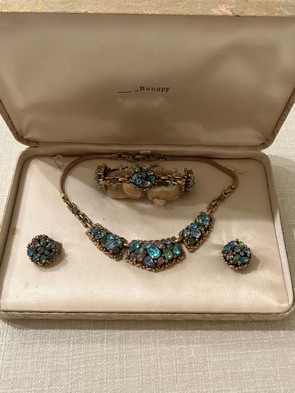 Vintage Signed BARCLAY Rhinestone Demi-Parure